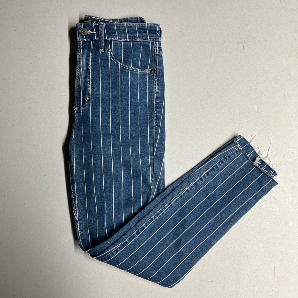 Abercrombie & Fitch Blue Denim with White Stripes